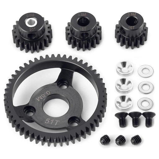 0.8M Gear Set for Traxxas Rustler 2WD ETC 1/10 (Metaal) - upgraderc