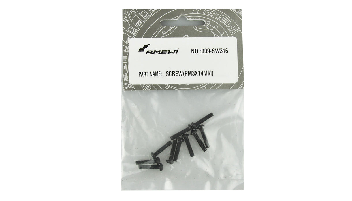 Lot de 10 vis à tête d'objectif M3 x 14 mm pour EVO-X 6000 1/10