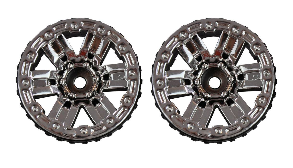 2PCS Rims for Dirt Climbing SUV, Pick-Up 1/10 (Oranje, Chroom)