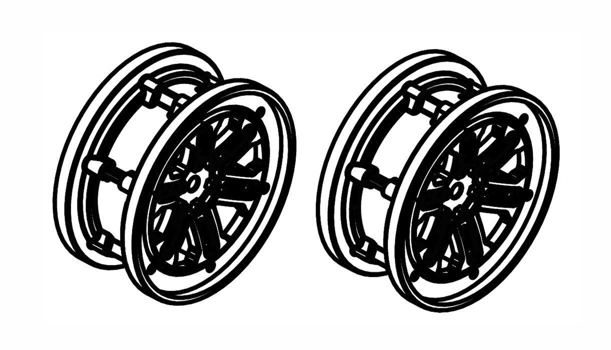 Jantes pour AMX Rock RCX10P 1/10 Etc... (Grijs, Chroom)