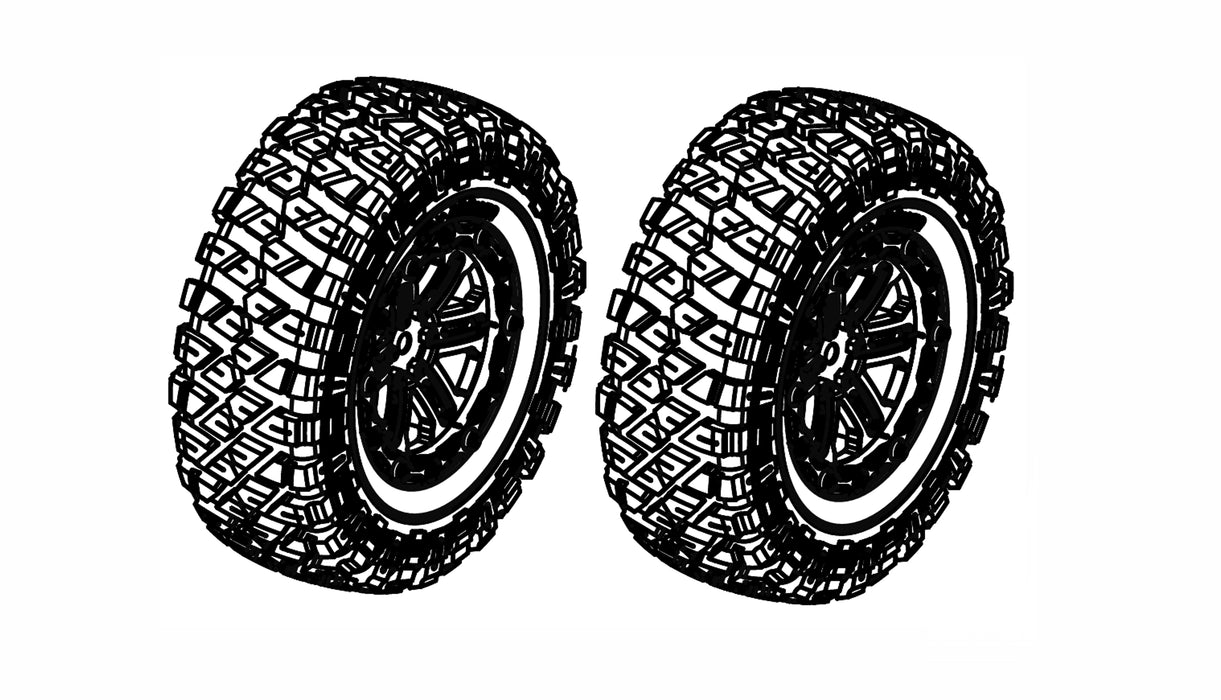 Jantes complètes 2 pièces pour AMX Rock RCX10P 1/10 Etc...