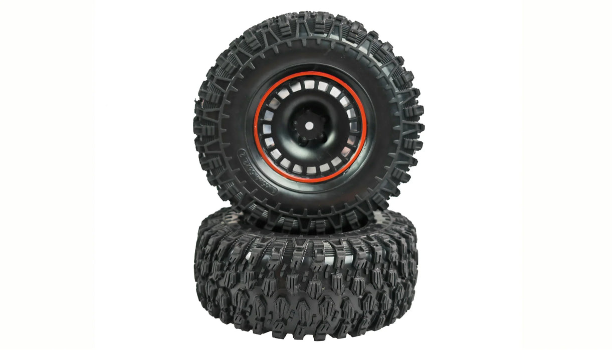 Pneus et inserts 2 pièces pour AMXROCK RCX10.3 6X6 1/10