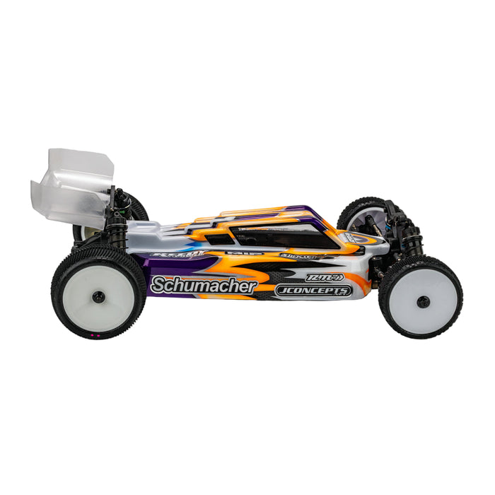 JConcepts F2 - Schumacher CAT PB Karosserie mit Teppich | Rasen | Dirt Wing Leichtbau