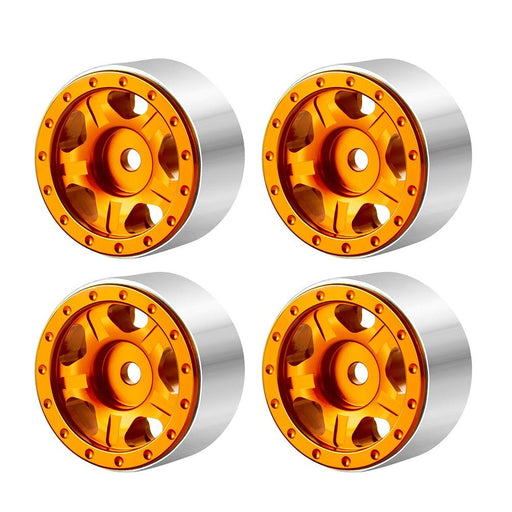 1.0" Beadlock Rims for 1/24 Crawler (Aluminium) Band en/of Velg Yeahrun Orange 4Pcs 