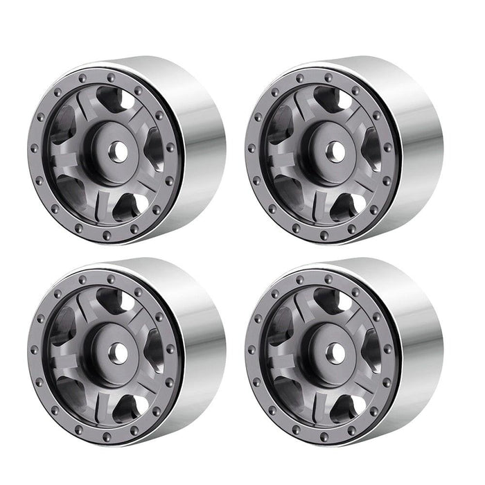 1.0" Beadlock Wheel Rims for 1/24 Crawler (Aluminium) Band en/of Velg Yeahrun Titanium 4Pcs 