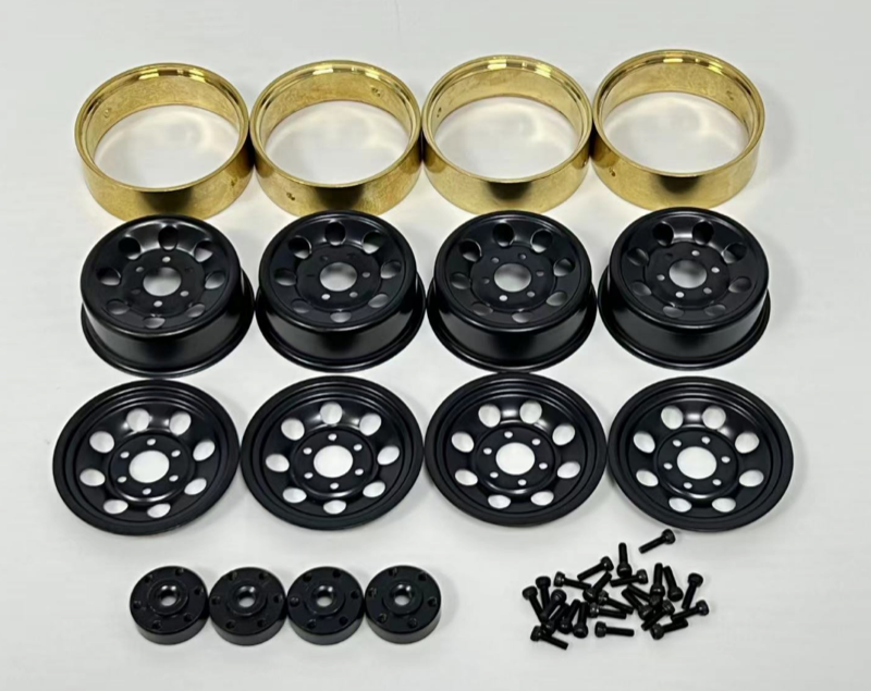 4PCS Beadlock Wheels for HobbyPlus CR18P 1/18 (Steel, Black)
