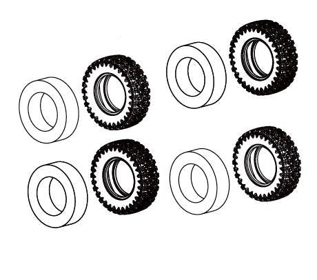 4PCS 1.2" Tracking A/T Tire for HobbyPlus CR18P 1/18