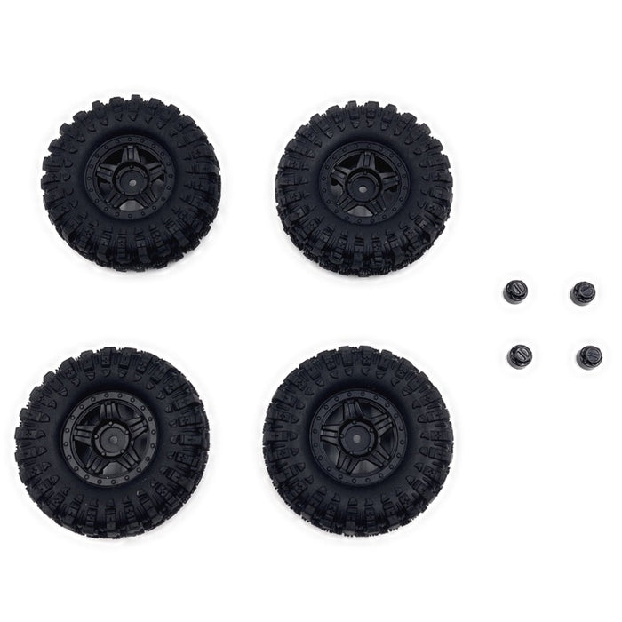 4PCS 1.2" 68mm Deep Star Wheel Set for HobbyPlus CR18P PRO 1/18 (Black)