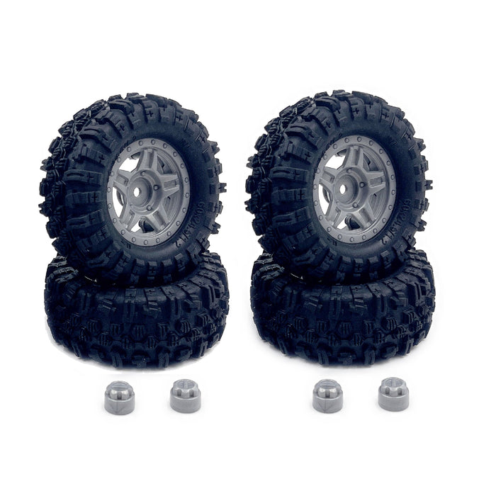 4CS 1.2" 60mm Mudder Wheel Set for HobbyPlus CR18P 1/18 (Gray)