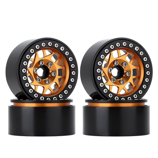 1.9“ 52mm Beadlock Wheel Rims Set for 1/10 Crawler (Metaal) Band en/of Velg Injora 4PCS YQW-31GD 