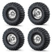 1.9" Beadlock Wheel Rim Tires for 1/10 Crawler (Aluminium+Rubber) Band en/of Velg Yeahrun Silver Black Set 