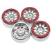 1.9" Beadlock Wheel Rims Tires for 1/10 Crawler (Aluminium+Rubber) Band en/of Velg Yeahrun 4Pcs Silver Red Rim 