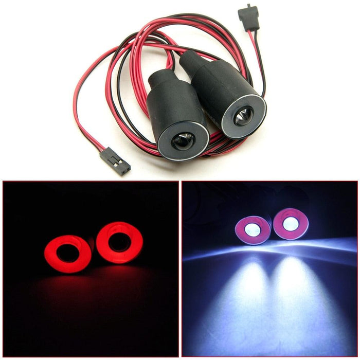 10~22mm LED Angel Eye Headlight for Traxxas, Axial 1/10 Onderdeel Yeahrun 22mm Red White 