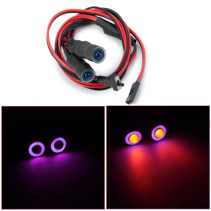 10~22mm LED Angel Eye Headlight for Traxxas, Axial 1/10 Onderdeel Yeahrun 10mm Purple Yellow 