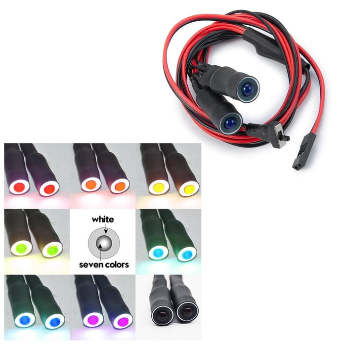 10~22mm LED Angel Eye Headlight for Traxxas, Axial 1/10 Onderdeel Yeahrun 10mm White Colorful 
