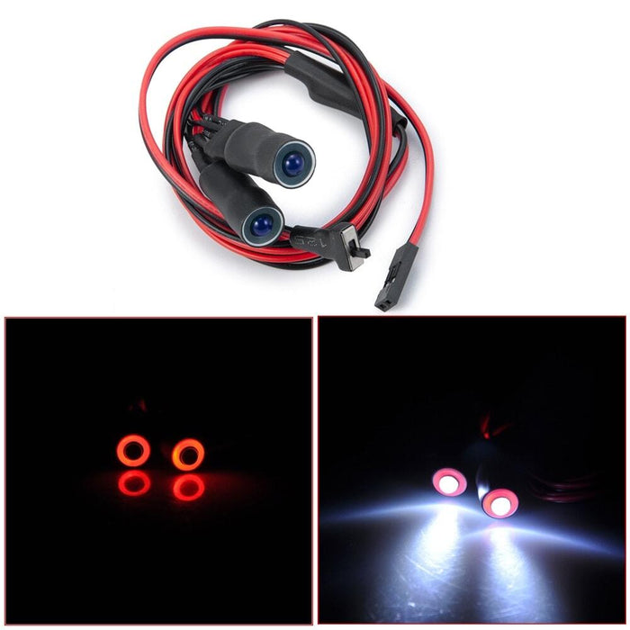 10~22mm LED Angel Eye Headlight for Traxxas, Axial 1/10 Onderdeel Yeahrun 10mm Red White 