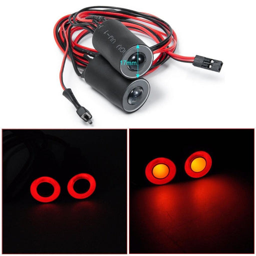 10~22mm LED Angel Eye Headlight for Traxxas, Axial 1/10 Onderdeel Yeahrun 17mm Red Yellow 