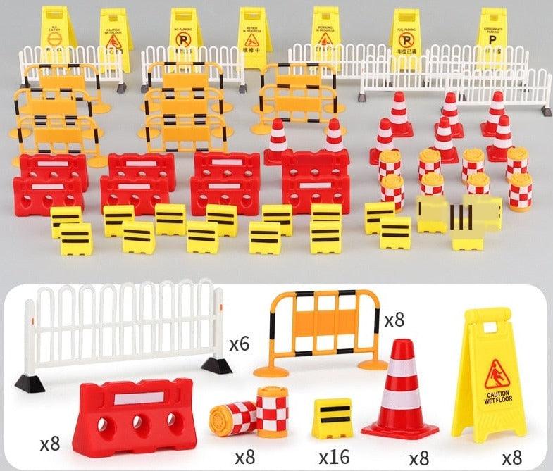 10-300PCS Race Track Road Sign and Barriers Onderdeel upgraderc English road sign 