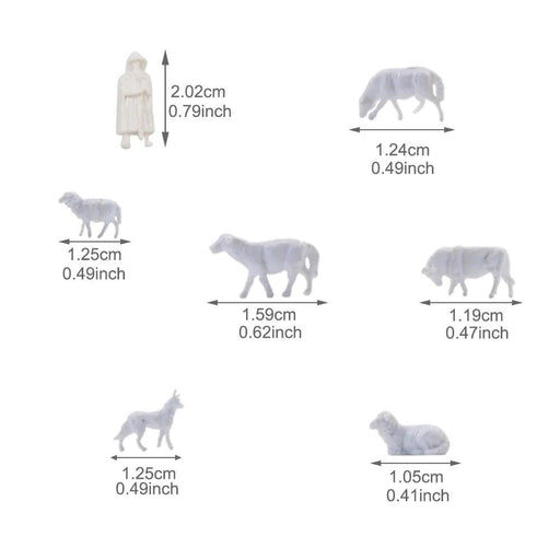 100PCS HO Scale Sheep, Dog, Shepherd 1/87 (Plastic) AN8703B - upgraderc