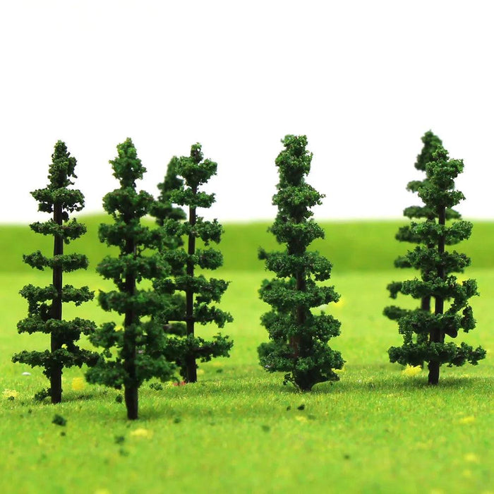 100PCS N Scale 50mm Model Green Trees 1/160 (Plastic) TC50 - upgraderc