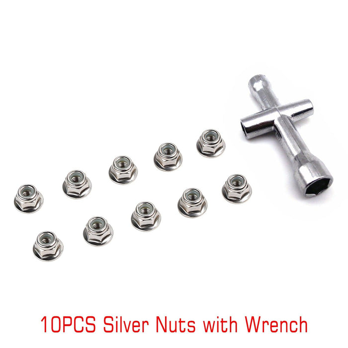10/30PCS M4 Wheel Lock Nuts w/ Wrench (Metaal) Schroef Injora 10PCS with Wrench 