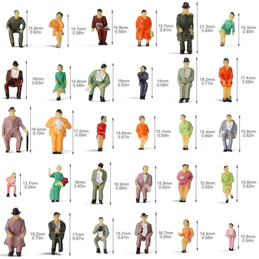 108PCS HO Scale Human Figures 1/87 (Plastic) P8702 - upgraderc