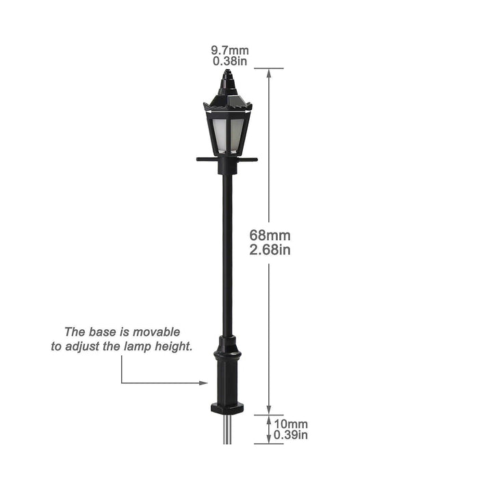 10PCS OO HO Scale Lamp Post LFT17OO 1/75 (Metaal) - upgraderc