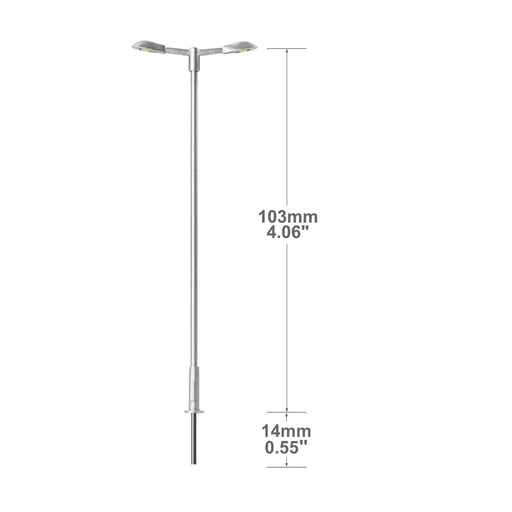 10PCS OO Scale Two-head Street Lamp LD13OOWSi 1/75 (Metaal) - upgraderc
