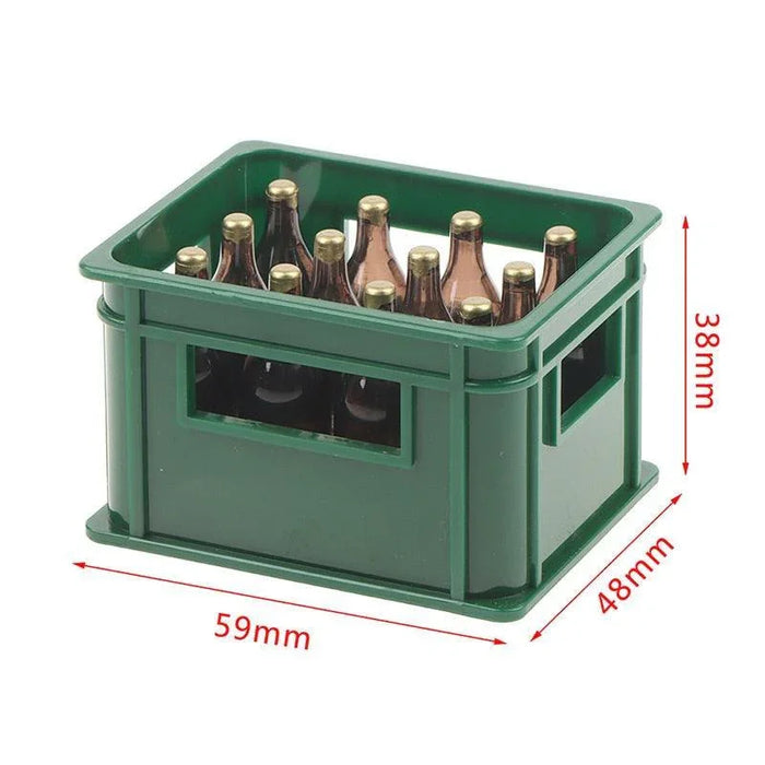 1/12 Mini-Bierflasche mit Kiste (Harz)