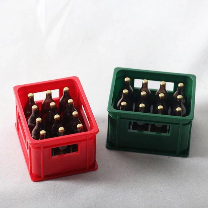 1/12 Mini-Bierflasche mit Kiste (Harz)