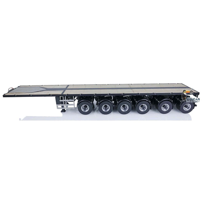 1138mm 6 Axle 1/14 Flat Trailer Kit (Hout, Metaal, ABS, Rubber) - upgraderc