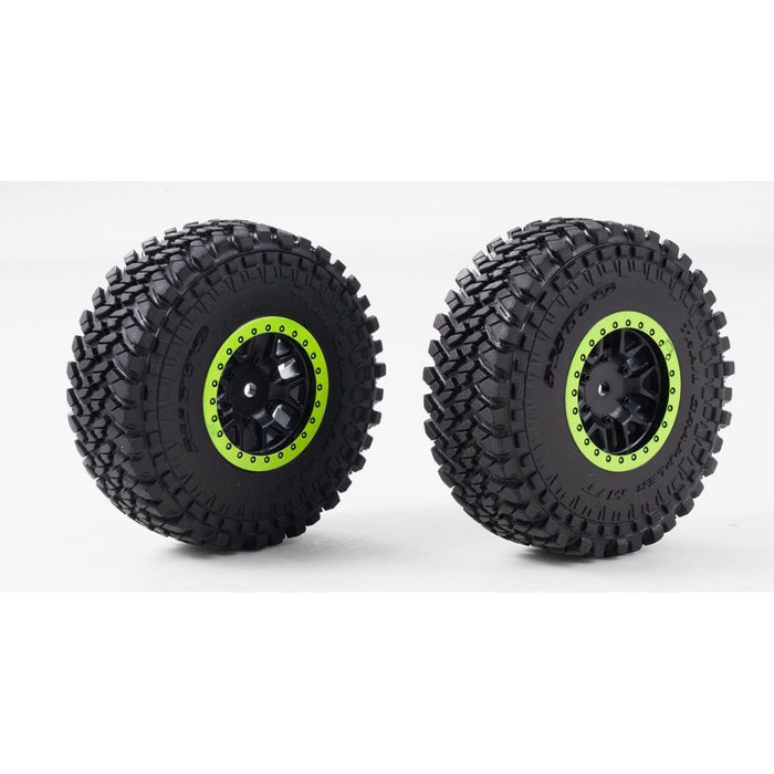 2PCS Wheel Set for FMS FSC18 Bronco U4 1/18 (Green)