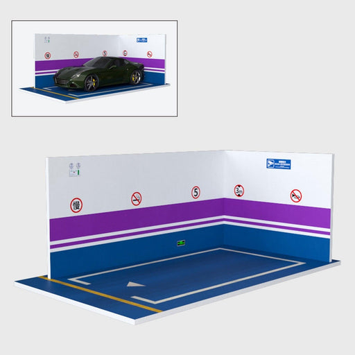 1/24 Scale Parking Lot Garage Scene (PVC) Onderdeel upgraderc purple 