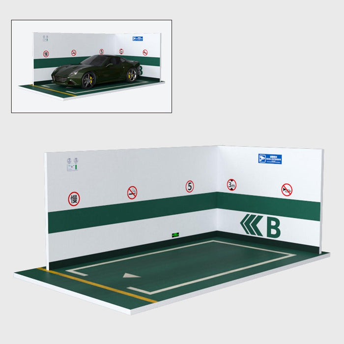 1/24 Scale Parking Lot Garage Scene (PVC) Onderdeel upgraderc green 