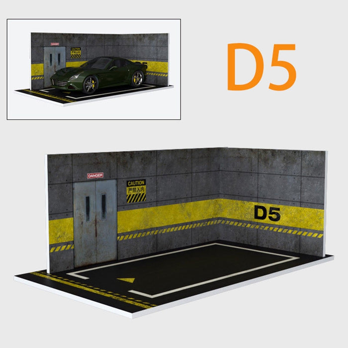 1/24 Scale Parking Lot Garage Scene (PVC) Onderdeel upgraderc yellow 