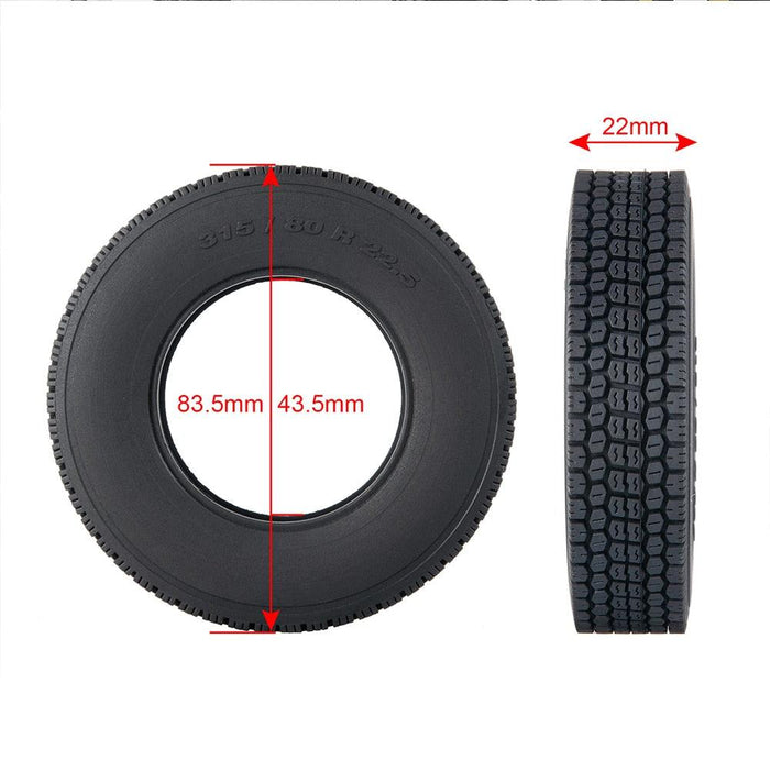 1/2/4PCS 22/25mm Tires for 1/14 Truck (83.5mm Rubber) Band en/of Velg Yeahrun 