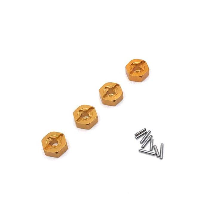 12mm Hex Adapters for Wltoys 1/12, 1/14 (Aluminium) Hex Adapter upgraderc Gold 