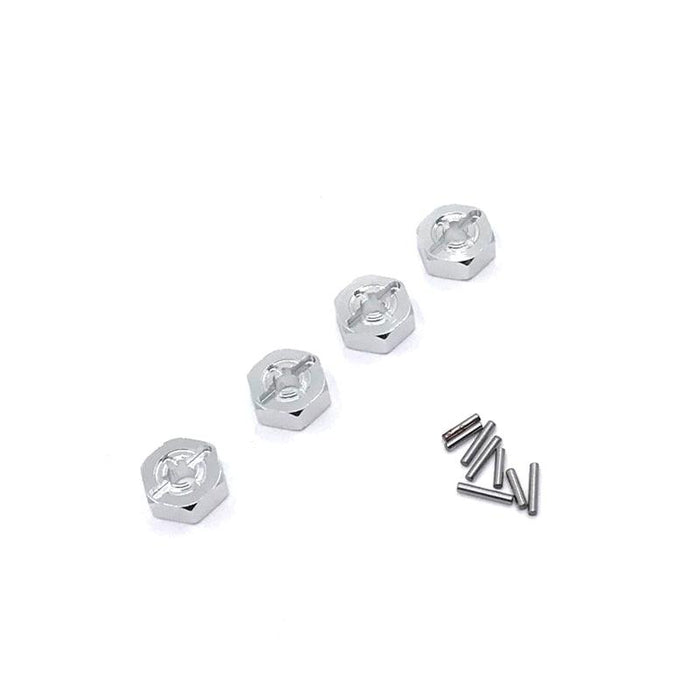 12mm Hex Adapters for Wltoys 1/12, 1/14 (Aluminium) Hex Adapter upgraderc Silver 