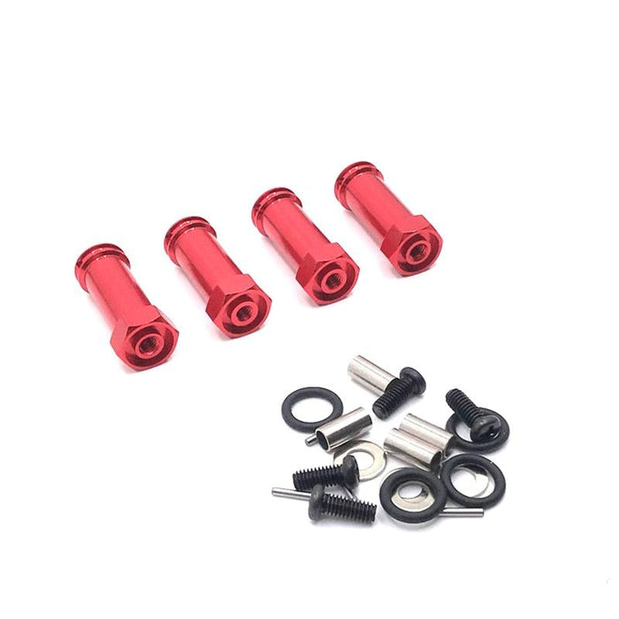 12mm Wheel Hex Adapter Extension 30mm for WLtoys 1/12, 1/14 (Metaal) Hex Adapter upgraderc Red 