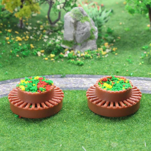 12PCS N HO OO O Scale Round Flowerbed GY35 - upgraderc