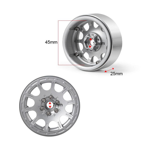 1/4pcs 1.9" Beadlock Wheel Rims for 1/10 Crawler (Aluminium) Band en/of Velg Yeahrun 
