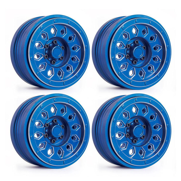 1/4PCS 2.9" Beadlock Wheel Rims for 1/6 Crawler (Zwaar Aluminium) Band en/of Velg Fimonda 4 Pcs Blue 