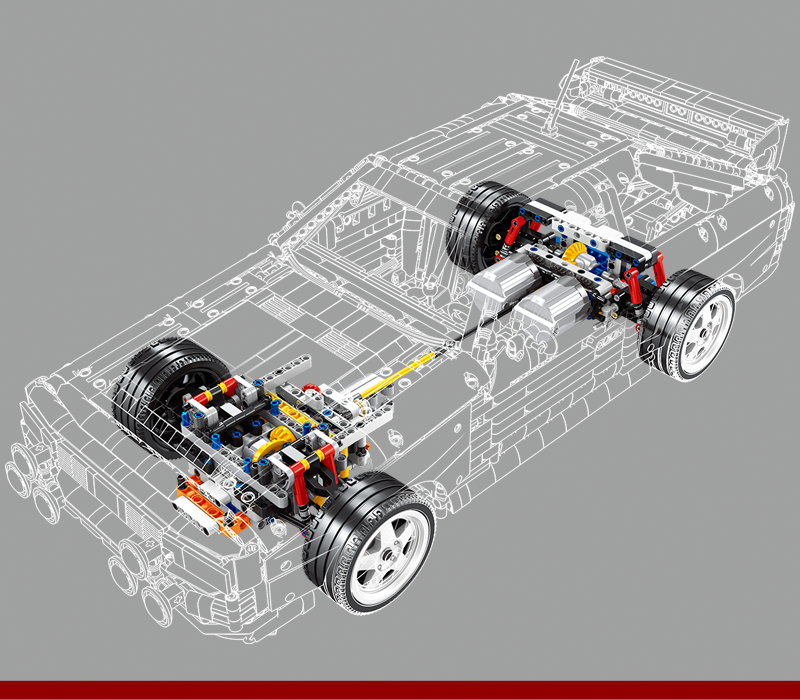 Bole Bricks YC-23043 AUDI S1 Building Blocks Model 1/8 (3887 Stukken)