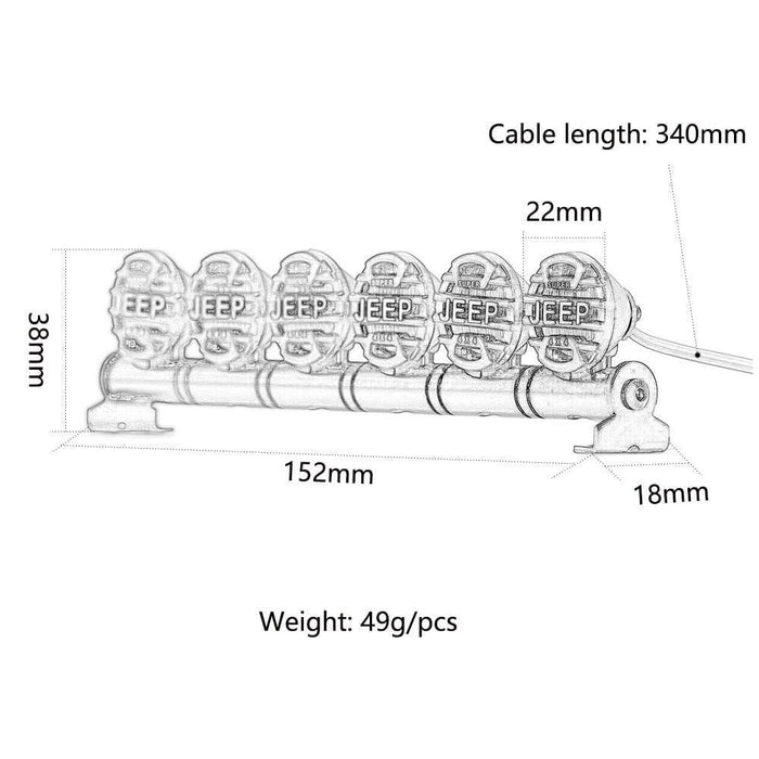1/8 1/10 152mm Multi-Function LED Light Bar (Metaal+Plastic) Onderdeel New Enron 