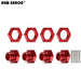 1/8 4PCS 17mm Wheel Rim Hex Nuts/Cover Set (Aluminium) Schroef New Enron 4P Mount-Nuts Red 