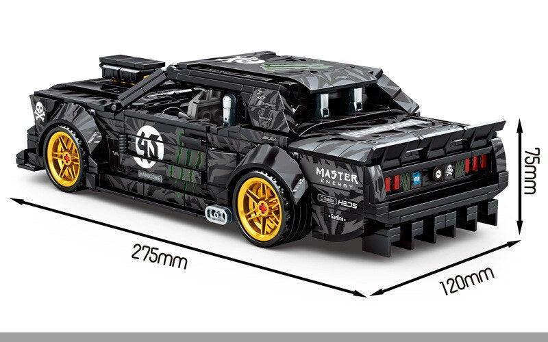 1965 Ford Mustang Pull Back Model Building Blocks (828 Stukken) - upgraderc