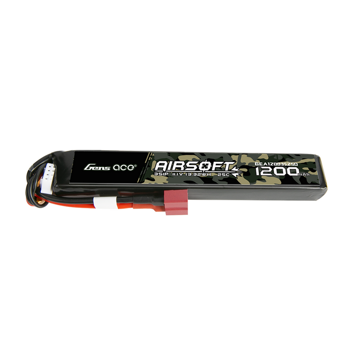 Gens Ace 25C 1200mAh 3S1P 11.1V Airsoft Gun LiPo (T)
