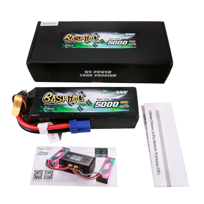 Gens Ace G-Tech 5000mAh 14.8V 4S 60C LiPo (EC5)