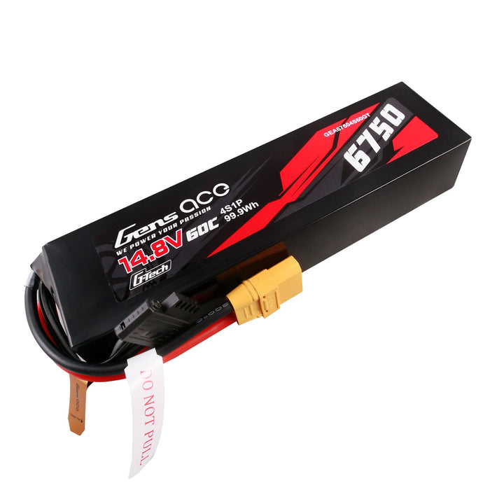 Gens Ace G-Tech 6750mAh 14.8V 60C 4S1P Lipo Battery (XT90)
