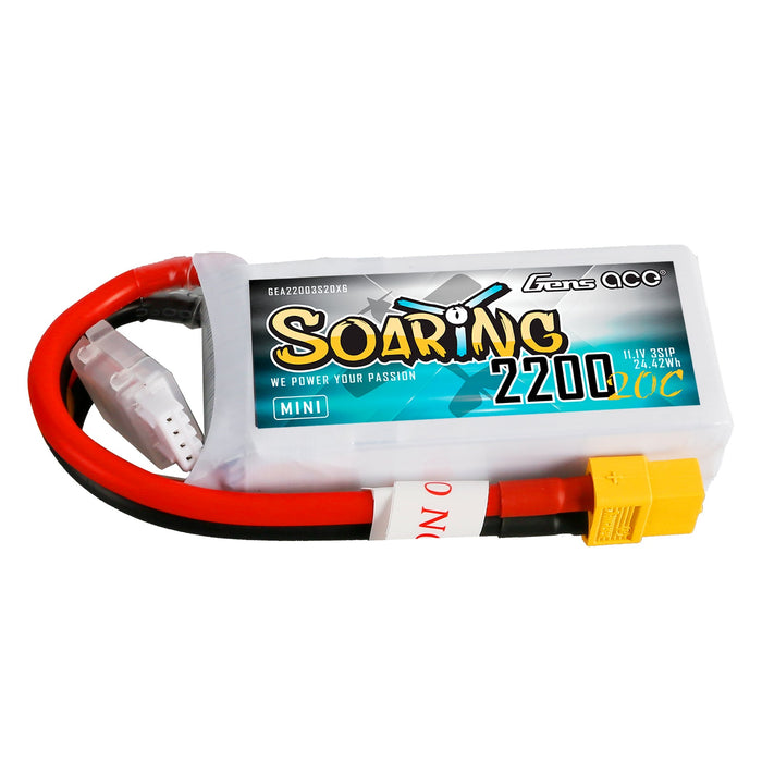 Gens Ace Soaring 2200mAh 3S 20C 11.1V LiPo (XT60)